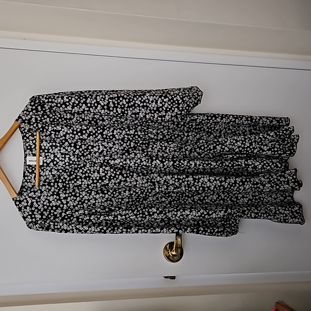 Abound Black and White Floral Midi Dress
